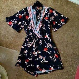 Maurices black floral romper